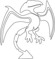 Abstract cartoon illustration. Sketch of a Flying dinosurs vector