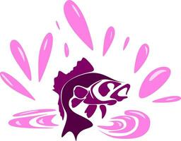 Abstract cartoon illustration. illustration of a fish and water splash vector