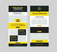 Food and Beverage Email Newsletter Template, Food Promotion Template, Email Marketing Landing page vector