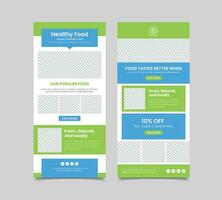 Food and Beverage Email Newsletter Template, Food Promotion Template, Email Marketing Landing page vector