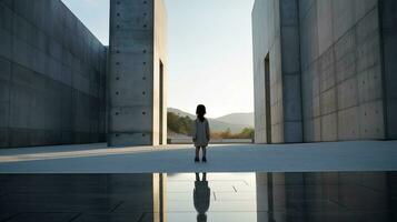 AI generated Person Standing in Front of Building photo