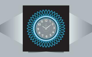 wall clock vector design with black background