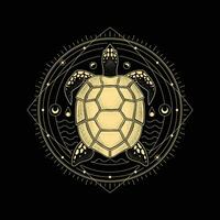 Turtle illustration with Luxurious Line art Stipple and Hand-drawn Style vector