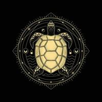 Turtle illustration with Luxurious Line art Stipple and Hand-drawn Style vector