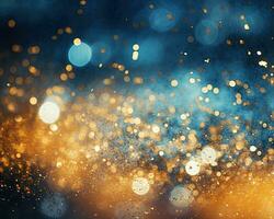 AI generated Abstract bokeh background. Christmas and new year background. photo