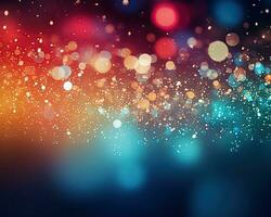 AI generated Abstract bokeh background. Christmas and new year background. photo