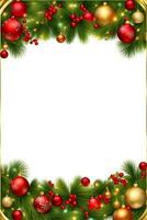 AI generated Christmas Border Frame Illustration photo