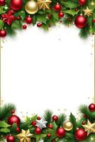 AI generated Christmas Border Frame Illustration photo