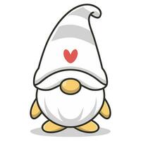 AI generated cute gnome for lovers with a heart photo
