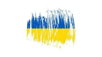 Ukrainian national flag in grunge style vector