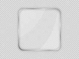 Glass plate in rounded square frame vector