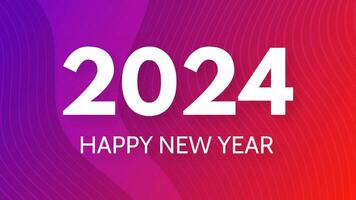 2024 Happy New Year on colorful background vector