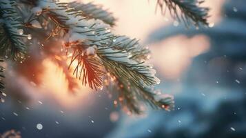 AI generated Winter snow background banner with copy space, Christmas, landscape, AI Generative photo