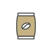 coffee bag icon. sign for mobile concept and web design. outline vector icon. symbol, logo illustration. vector graphics.