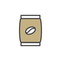 coffee bag icon. sign for mobile concept and web design. outline vector icon. symbol, logo illustration. vector graphics.