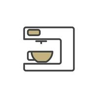 coffee maker icon. sign for mobile concept and web design. outline vector icon. symbol, logo illustration. vector graphics.