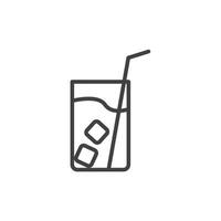 hielo café icono. firmar para móvil concepto y web diseño. contorno vector icono. símbolo, logo ilustración. vector gráficos.