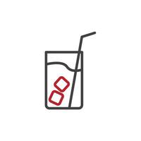 ice coffee icon. sign for mobile concept and web design. outline vector icon. symbol, logo illustration. vector graphics.