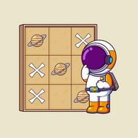 happy Astronaut playing classic game. Science Technology Icon Concept vector