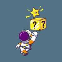 happy Astronaut playing classic  game. Science Technology Icon Concept vector