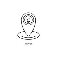 location concept line icon. Simple element illustration. location concept outline symbol design. vector