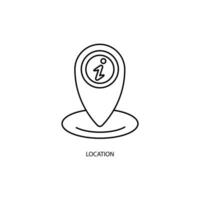 location concept line icon. Simple element illustration. location concept outline symbol design. vector