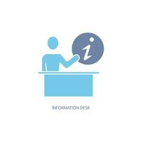 information desk concept line icon. Simple element illustration. information desk concept outline symbol design. vector