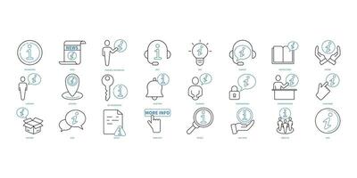 Information icons set. Set of editable stroke icons.Vector set of Information vector