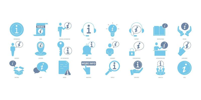 Information icons set. Set of editable stroke icons.Vector set of Information
