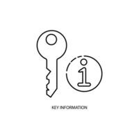 key information concept line icon. Simple element illustration. key information concept outline symbol design. vector