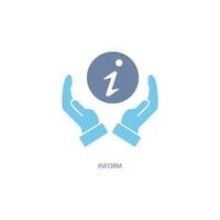 inform concept line icon. Simple element illustration. inform concept outline symbol design. vector