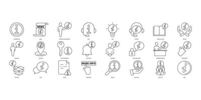 Information icons set. Set of editable stroke icons.Vector set of Information vector