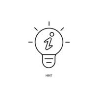 hint concept line icon. Simple element illustration. hint concept outline symbol design. vector