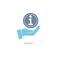 give infos concept line icon. Simple element illustration. give infos concept outline symbol design. vector