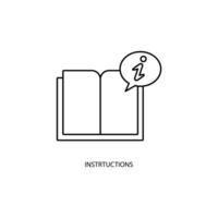 Instruction concept line icon. Simple element illustration. Instruction concept outline symbol design. vector