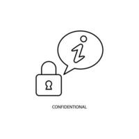 confidential concept line icon. Simple element illustration. confidential concept outline symbol design. vector