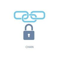 chain concept line icon. Simple element illustration. chain lock concept outline symbol design. vector