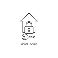 Lock house concept line icon. Simple element illustration. Lock house concept outline symbol design. vector