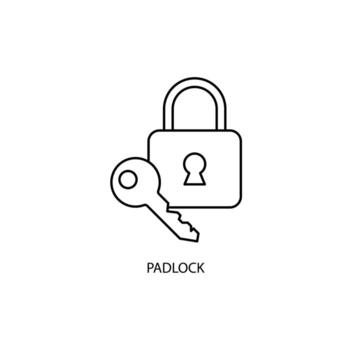 Padlock concept line icon. Simple element illustration. Padlock concept outline symbol design. vector