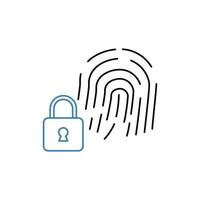 biometric lock concept line icon. Simple element illustration. biometric lock concept outline symbol design. vector