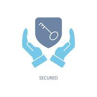 secured concept line icon. Simple element illustration. secured concept outline symbol design. vector