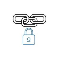 chain concept line icon. Simple element illustration. chain lock concept outline symbol design. vector