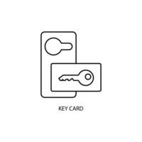 Key card concept line icon. Simple element illustration. Key card concept outline symbol design. vector