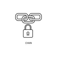 chain concept line icon. Simple element illustration. chain lock concept outline symbol design. vector