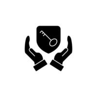 secured concept line icon. Simple element illustration. secured concept outline symbol design. vector