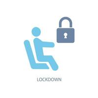 lockdown concept line icon. Simple element illustration. lockdown concept outline symbol design. vector