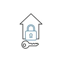 Lock house concept line icon. Simple element illustration. Lock house concept outline symbol design. vector