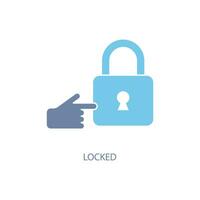 locked concept line icon. Simple element illustration. locked concept outline symbol design. vector