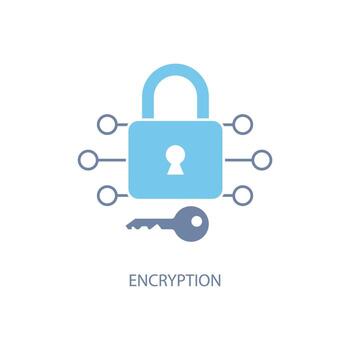 encryption concept line icon. Simple element illustration. encryption concept outline symbol design. vector