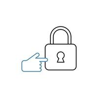 locked concept line icon. Simple element illustration. locked concept outline symbol design. vector